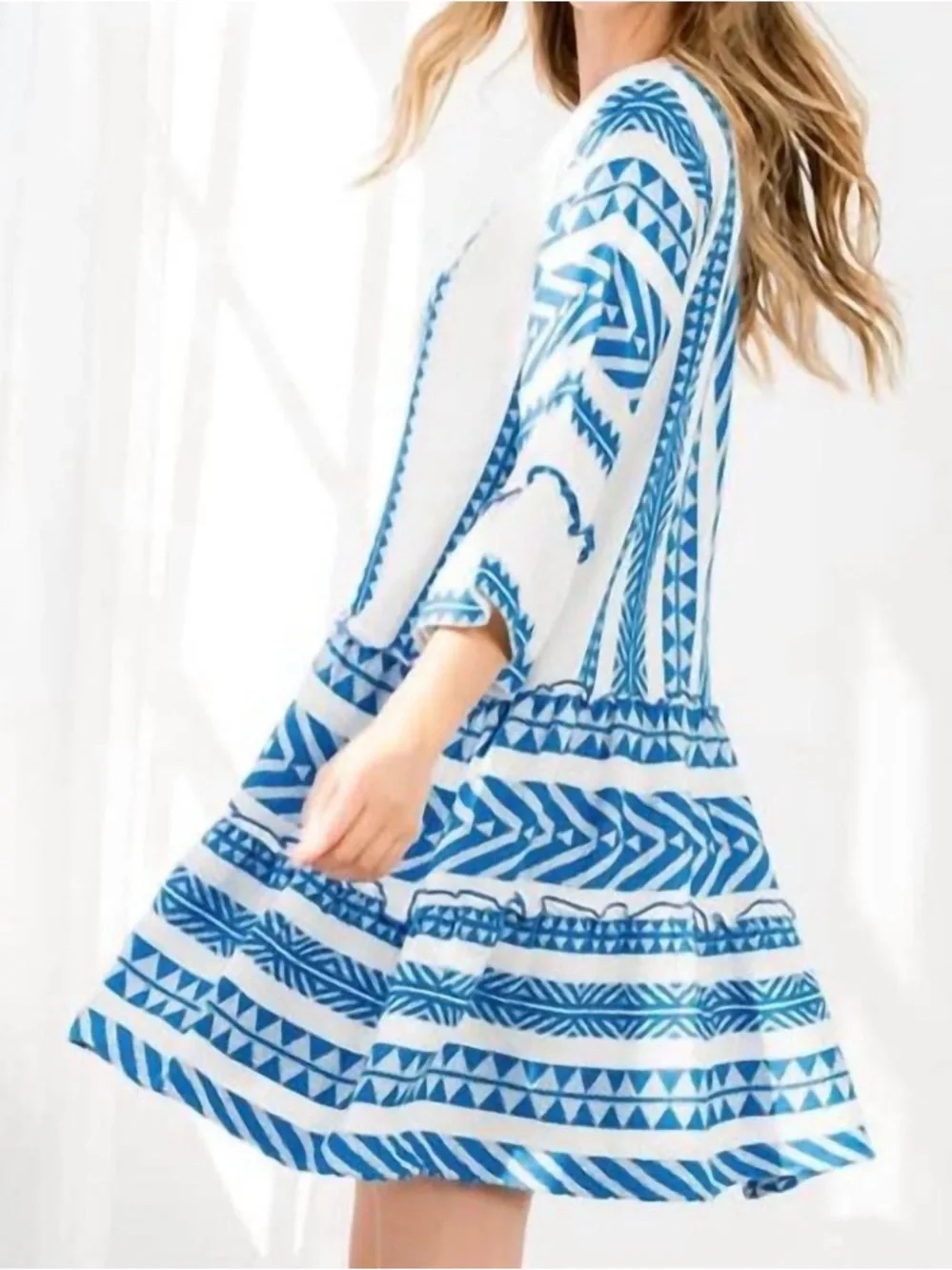 Thml - Tiered V-neck Embroidered Dress - Picture 2 of 10